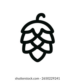 Simple Outline Hop Icon Design Symbol for Beer Brewing Business