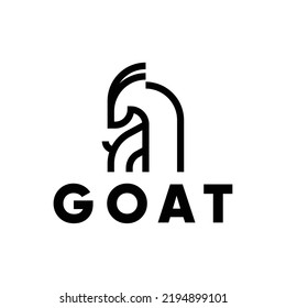 Simple Outline Horned Goat Logo Vector Stock Vector (Royalty Free ...