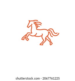 simple Outline horse logo vector illustration