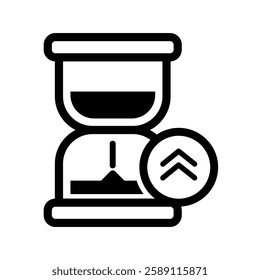 Simple outline hourglass boost time icon