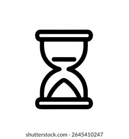 Simple Outline Hourglass Symbol Time Measuring Countdown Process Icon