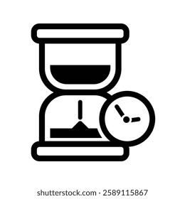 Simple outline hourglass time icon
