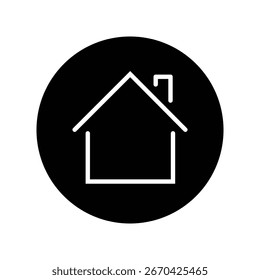 Einfache Umriss Haus Symbol innerhalb eines schwarzen Kreises, der Haus oder Wohnimmobilien Vektor darstellt