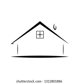 simple outline house / vector pictogram illustration