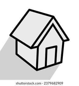 simple outline house, white background, vector illustration 