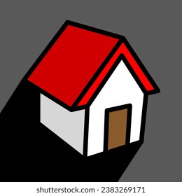 casa de esquema simple, fondo blanco, ilustración vectorial 