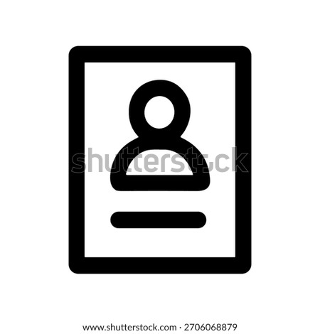 Simple Outline Human Avatar Profile Card Outline Design User Icon