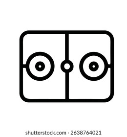 Simple Outline Ice Hockey Field Line Art Sport Illustration