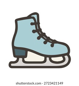 Simple Outline Ice Skate Athletic Shoes Winter Sport Equipment Icon