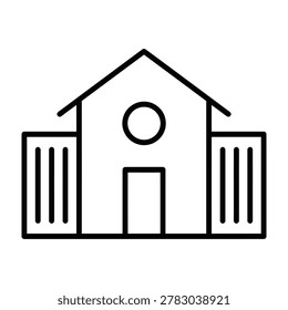 Simple outline icon of a building or house with real estate abbey church building architecture residential isolated