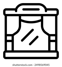 Simple outline icon of a bulletproof vest for protection from bullets