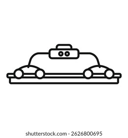 Simple outline icon of bumper cars, suitable for amusement park themed designs