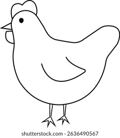Simple Outline Icon of Chicken