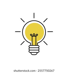 Simple outline icon creative idea lamp
