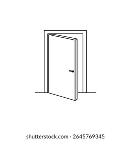 Simple outline icon of entrance door