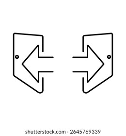 Simple outline icon for exit and entrance