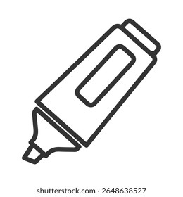 Simple outline icon of a highlighter pen on a white background