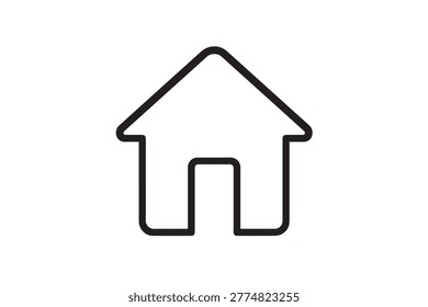 Simple outline icon of a house with line art real estate white background flat design building minimalist illustration residence property architecture isolated abstract domicile