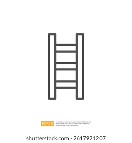 Simple Outline Icon of a Ladder Representing Home Renovation and Improvement Projects