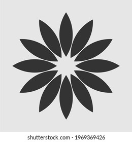 simple outline icon of leaves and flowers
