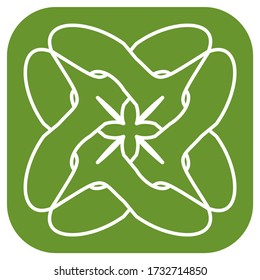 simple outline icon or logo with entwined circle