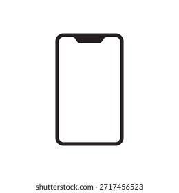 Icono de contorno simple de la pantalla de un teléfono inteligente móvil.