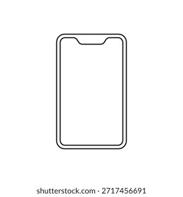 Icono de contorno simple de la pantalla de un teléfono inteligente móvil.