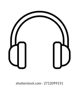 Icono de contorno simple de auriculares sobre el oído