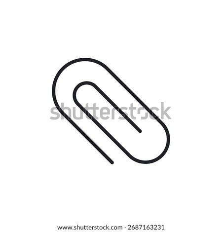 Simple outline icon of a paperclip, representing an attached file or a link.