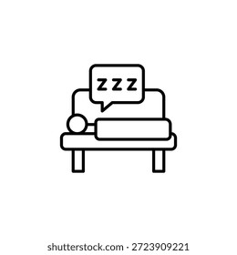 Ícone de Contorno Simples Pessoa Dormindo Sonoramente Restful