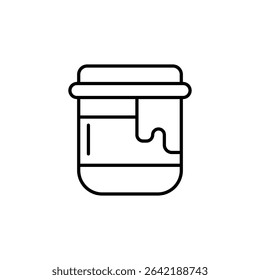 Simple Outline Icon Of Preserved Food In A Jar With Dripping Substance