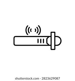 A simple outline icon representing a microphone gain control slider.