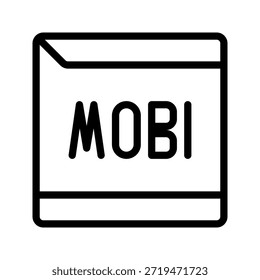 Ícone de estrutura de tópicos simples representando o documento MOBI ebook, normalmente usado para e-readers.