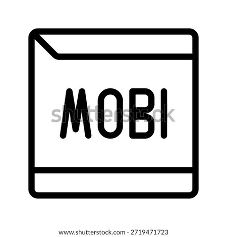 Simple outline icon representing MOBI ebook document, commonly used for e-readers.