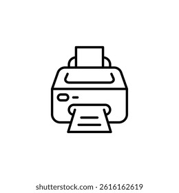 Simple outline icon representing printing device in minimalist style