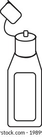 simple outline icon of sauce bottle