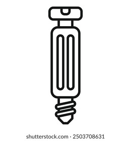 Simple outline icon of a screw being screwed with a screwdriver