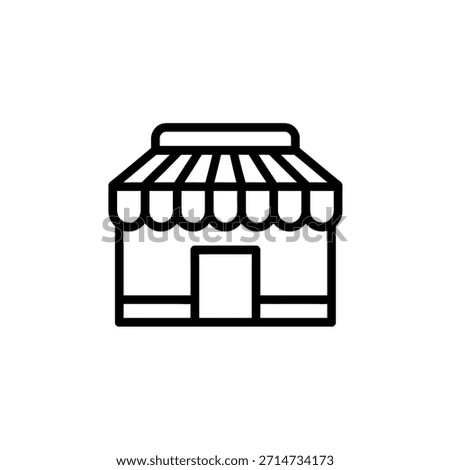 Simple outline icon of a storefront building with awning