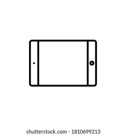 Simple outline icon of tablet. Touchscreen display tablet vector illustration design