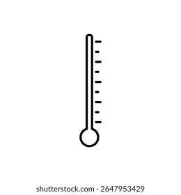 A simple outline icon of a thermometer, perfect for indicating temperature or measurement in your designs.