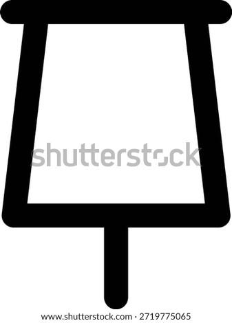 Simple outline icon of thumbtack
