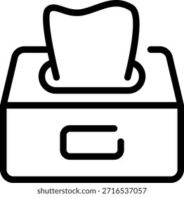 Simple outline icon of tissue box