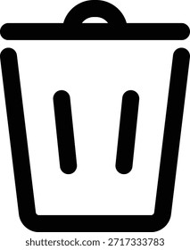 Icono de contorno simple de la basura