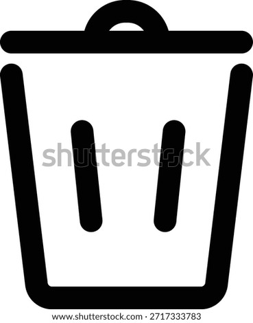 Simple outline icon of trashcan