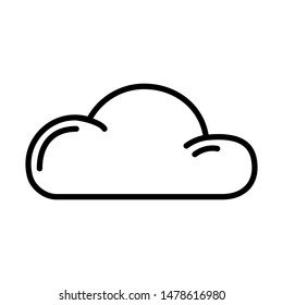 Simple outline icon - weather or forecast sing with cloud - vector isolated symbol on white background