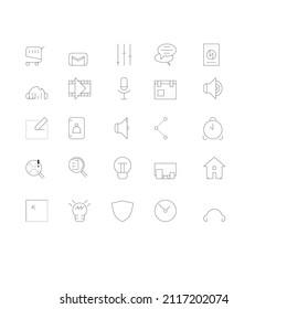 Simple outline icons, abstract ui icons