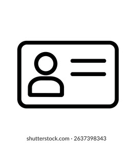 Simple Outline Identification Card Badge with User Icon Symbol