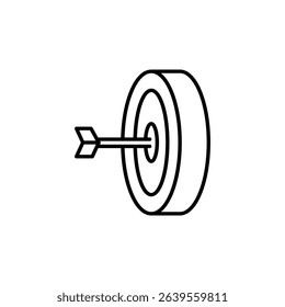 Simple Outline Illustration Of An Arrow Hitting The Center Of A Target