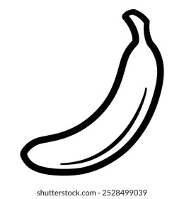 A simple outline illustration of a banana.