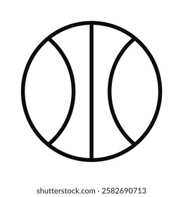 Simple outline illustration of a basketball, ideal for school and student-related sports themes. Perfect for educational and athletic design projects.